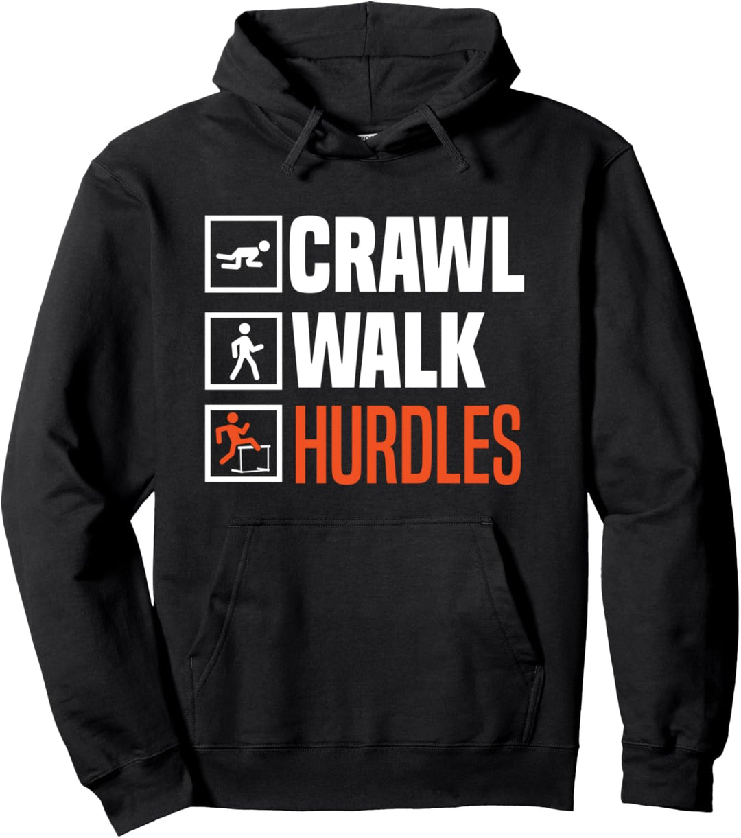Hürdling Hürdle Runner Crawl Walk Hürden Funny Pullover Hoodie