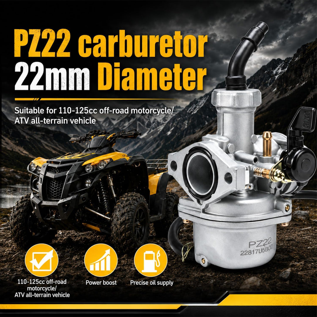 Vergaser 22mm Handchoke PZ22 Ansaugkrümmer Vergaser für CRF70 /110 /125cc Dirt Pit Bike ATV Quad Pit