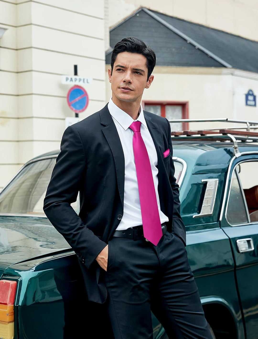 HISDERN Los 3 Stck Herren Krawatte Klassisch Elegante Krawatten und Einstecktuch Seidenkrawatte Set
