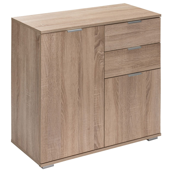 Casaria® Kommode mit 2 Türen 2 Schubladen 70x75x35cm Holz Modern spiegelbarer Aufbau Schlafzimmer Bü