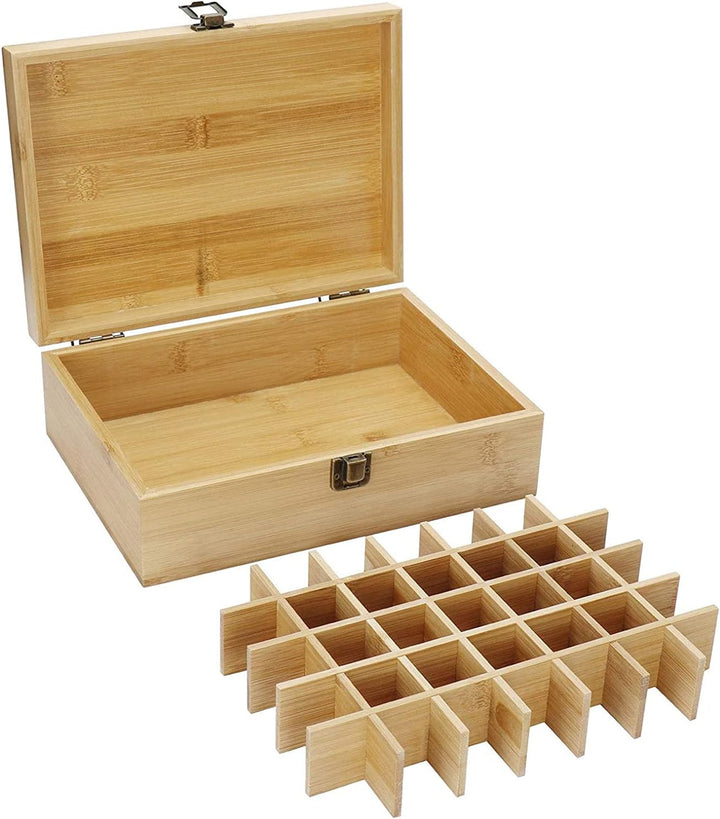 Gracelaza 35 Slots Ätherisches Öl Box aus Bambus - Ideales Aufbewahrungsbox Organisator für Ätherisc