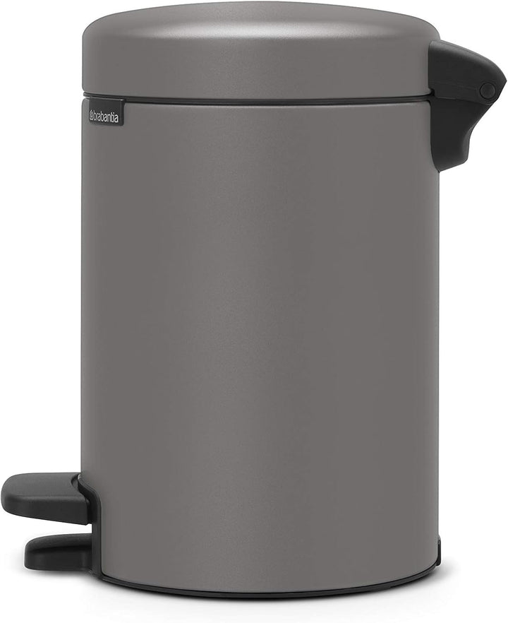 Brabantia Treteimer newIcon, 3L 3 Liter Mineral Concrete Grey, 3 Liter Mineral Concrete Grey