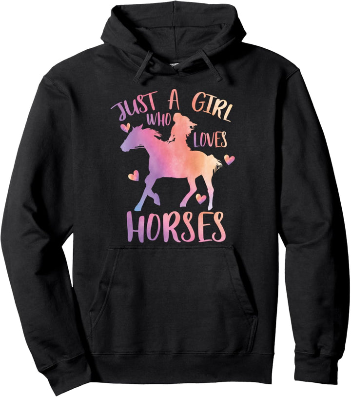 Nur ein Mädchen, das Pferde liebt - Western Horse Geschenk Pullover Hoodie
