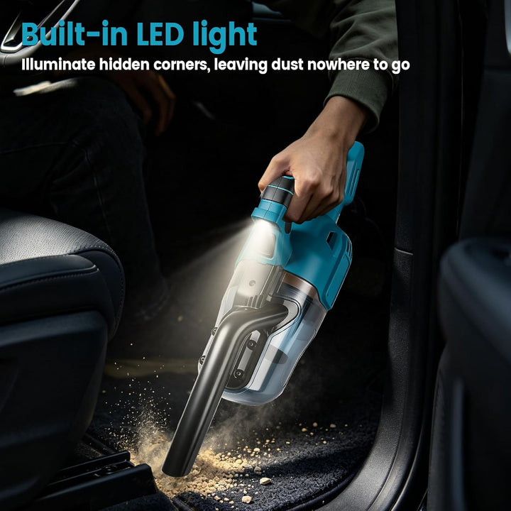 Akku-Handstaubsauger kompatibel mit Makita 18V, 16000Pa, mit 4 Düsen und 0,75-Liter-Staubbehälter fü