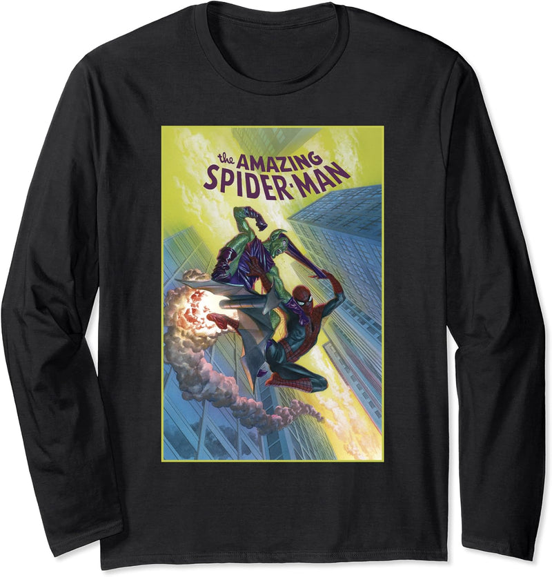Marvel Spider-Man Goblin Battle Comic Cover Langarmshirt
