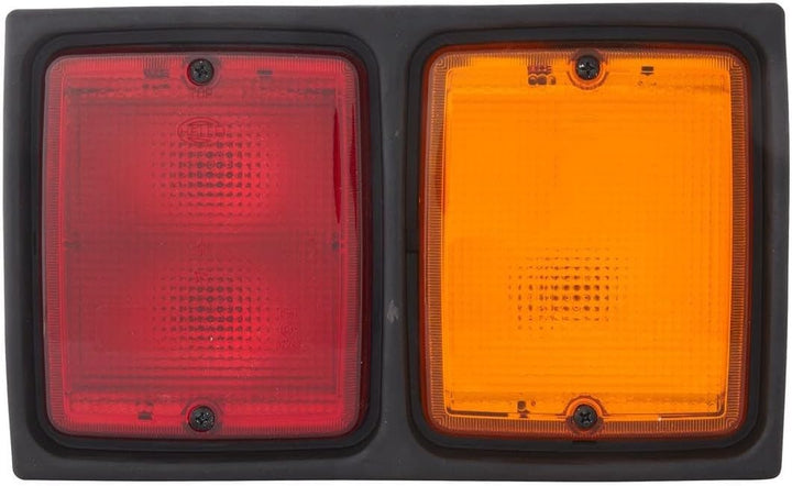 HELLA - Heckleuchte - Glühlampe - 12/24V - Einbau/Anbau/geschraubt - Lichtscheibenfarbe: rot/gelb -