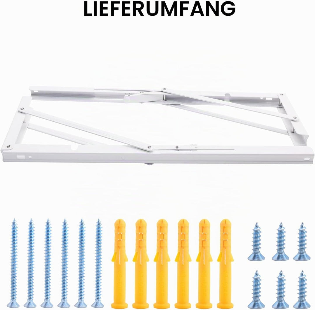 YUMORE Klappkonsole Schwerlast 500mm Regalträger Klappbar weiss - 2 Stück Metall Klappkonsolen Wand