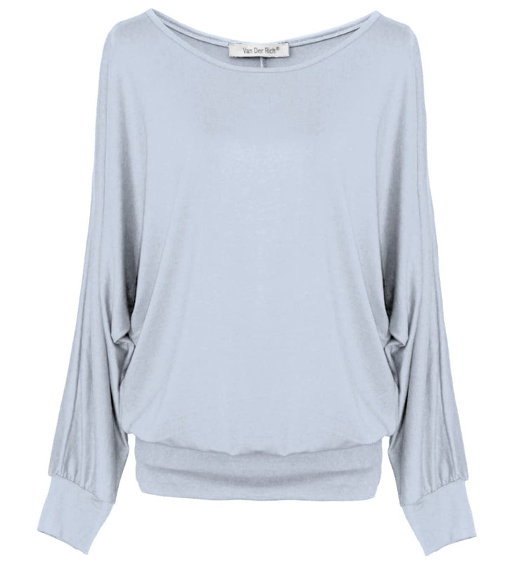 Van Der Rich ® - Oversize T-Shirt mit Fledermausärme - Damen Ml-grau L, Ml-grau L