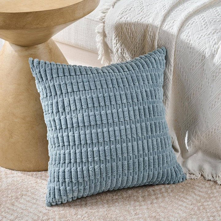 4er Set Boho Kissenbezug 45x45 Blautöne Kissenbezüge Kordsamt Kissenhülle Dekokissenbezug Sofakissen