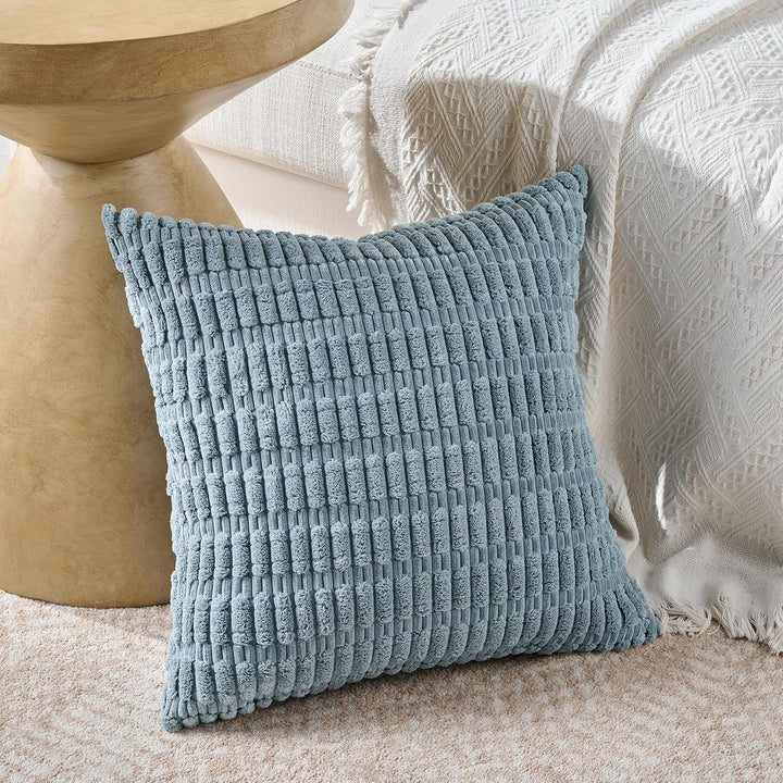4er Set Boho Kissenbezug 40x40 Blautöne Kissenbezüge Kordsamt Kissenhülle Dekokissenbezug Sofakissen