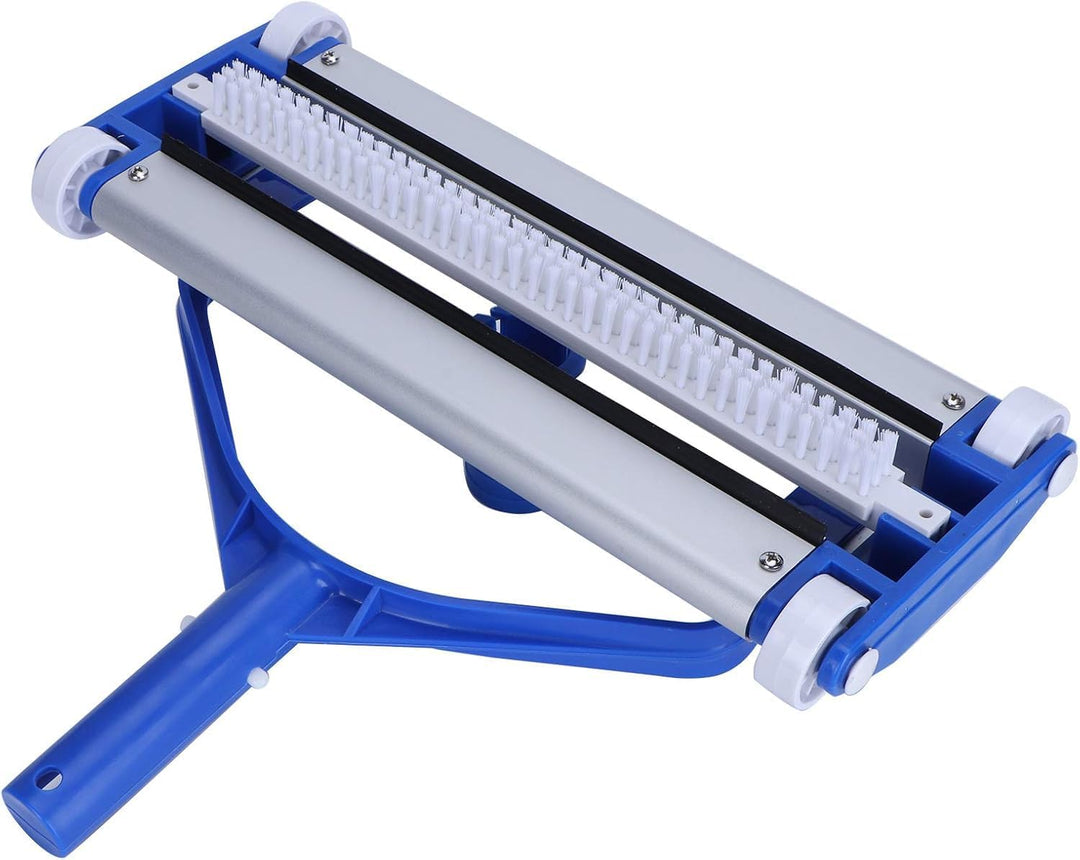 SIQUA Aluminium-Poolreiniger mit Vier Rädern und Schleppbürste, Anschluss an Ø38 mm Saugschlauch, Lä