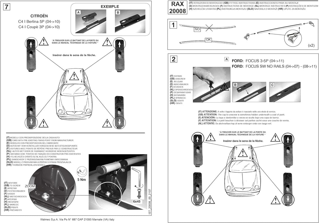 CAM System Dachträger vormontiert Rax – Cod.20008
