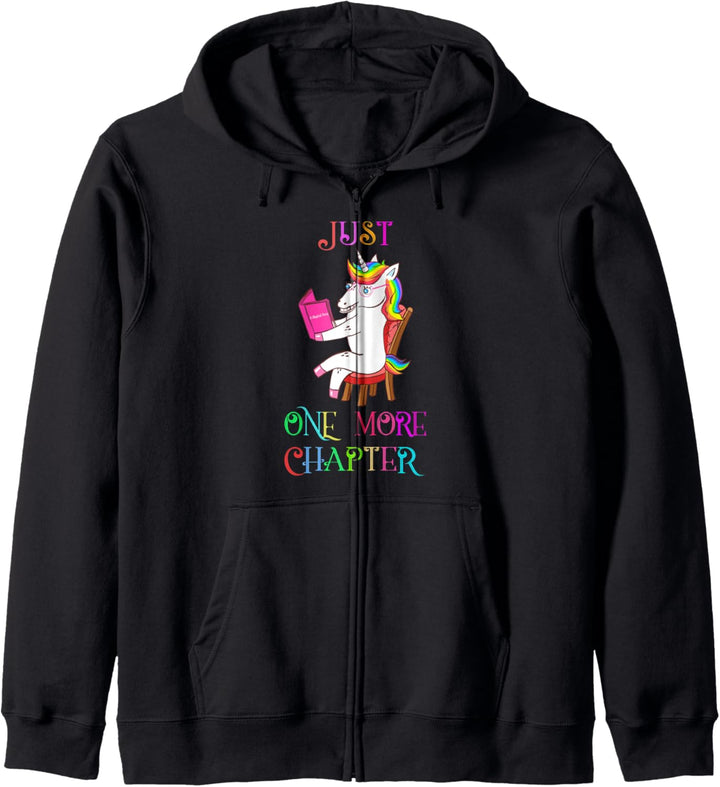 Just One More Chapter Girl Unicorn Book Lover Reader Reading Kapuzenjacke