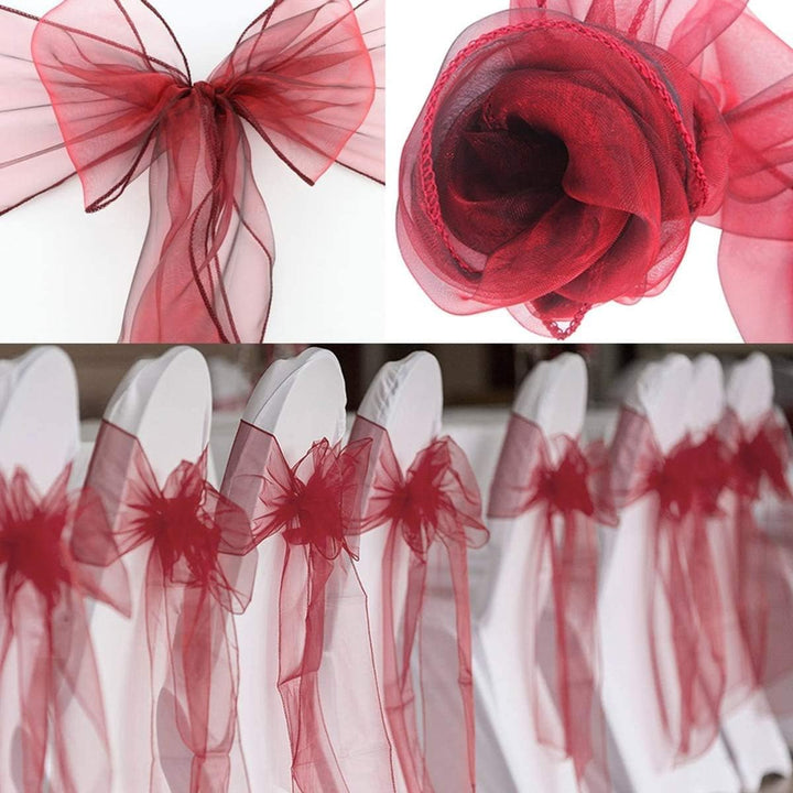 TINWARM 50 Stück Bänder aus Organza, Stuhlhusse, Schleifbänder, Hochzeitsschleifen, Dekoration für Z