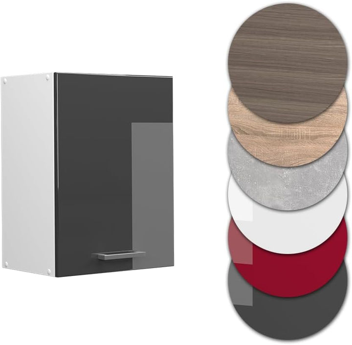 Vicco Hängeschrank R-Line, Anthrazit Hochglanz/Weiss, 45 cm Anthrazit Hochglanz Hängeschrank 45cm, A