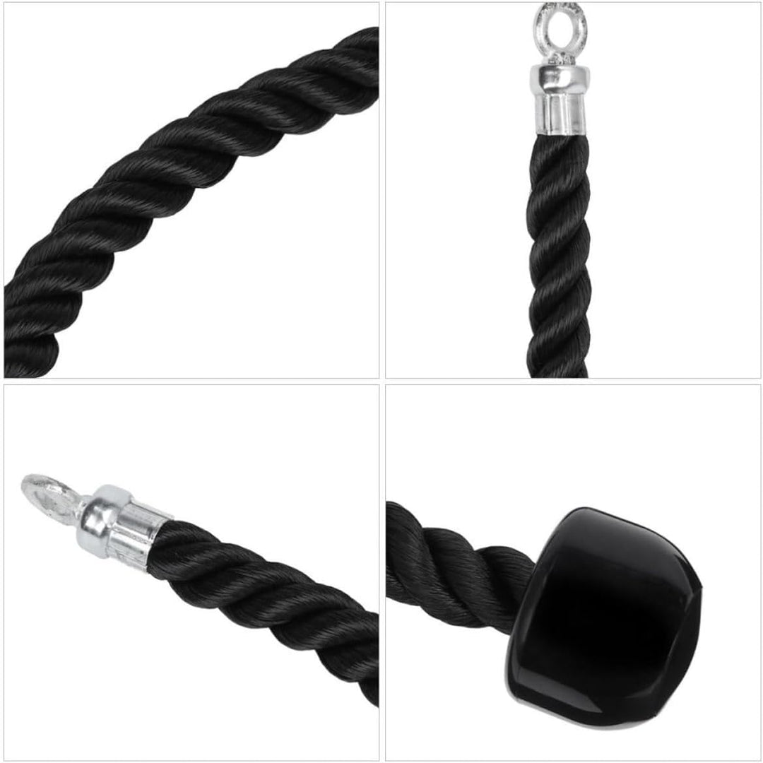 Trizepsseil 2 Stück mit Einzelgriff aus Tpr und Nylon für Kabelzug | Zughilfen Krafttraining, Robust