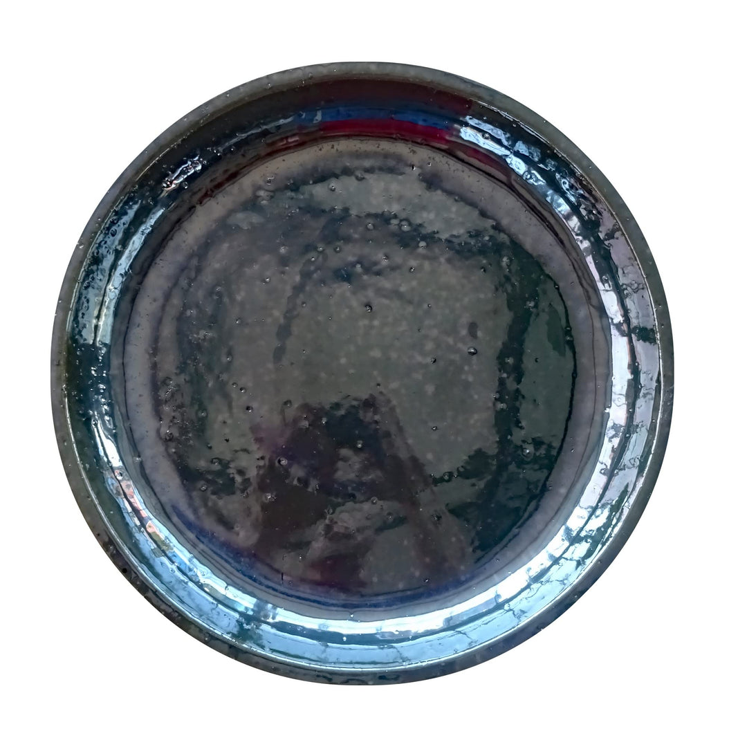 Teller/Untersetzer dunkelgrün glasiert 35cm