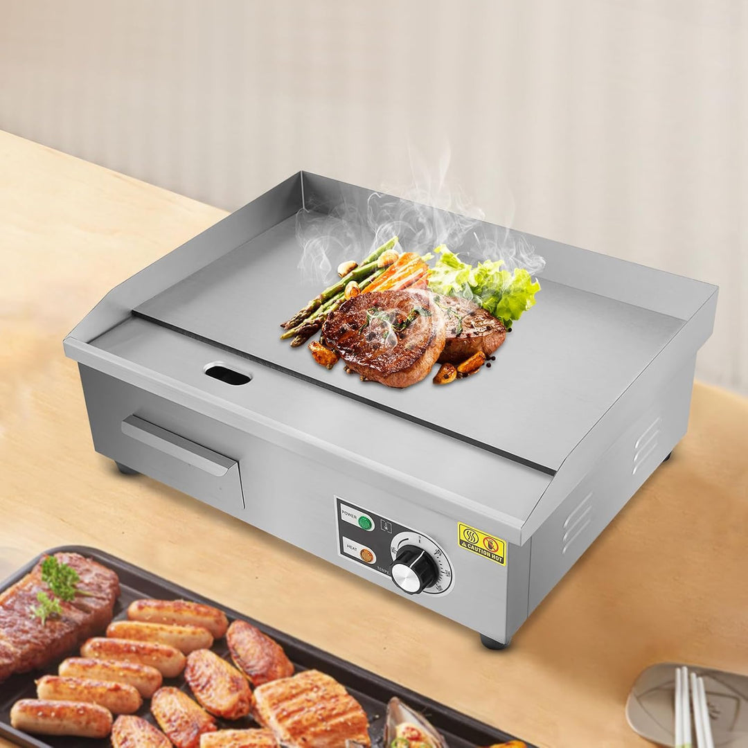 Plancha Grillplatte Elektrisch, 3000W Elektrogrill Gastronomie Tischgrill Griddleplatte Edelstahl Gr