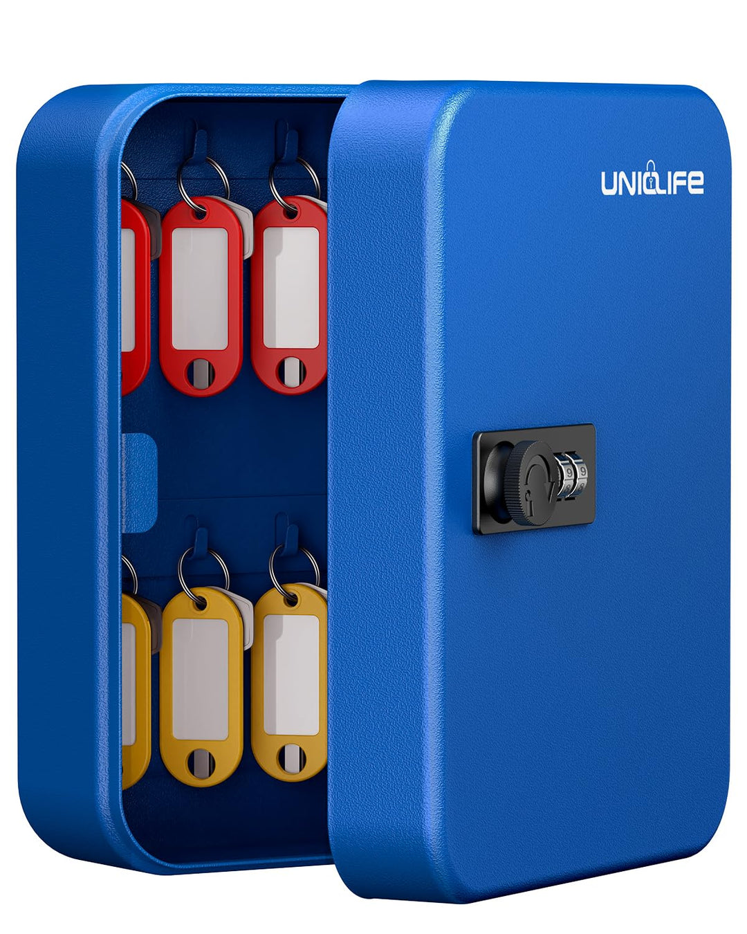 Uniclife 20 Fach Schlüsselbox mit Zahlenschloss und resettbarem Code, Blaue Digitale Sicherheitsbox