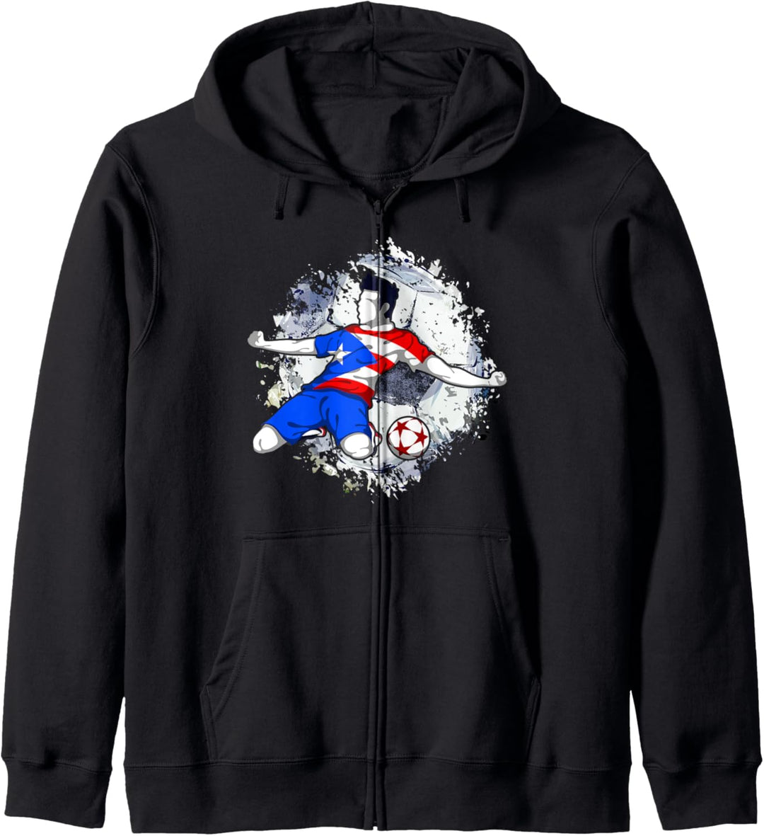 Puerto Rico Fussball Puertoricanische Nationalflagge Kapuzenjacke