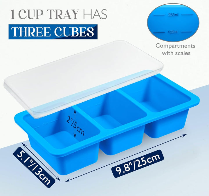 Kamehame Suppen Einfrieren Behälter Silikon 250ml 2 Stück Silikon Gefrierform mit Deckel Super Cube