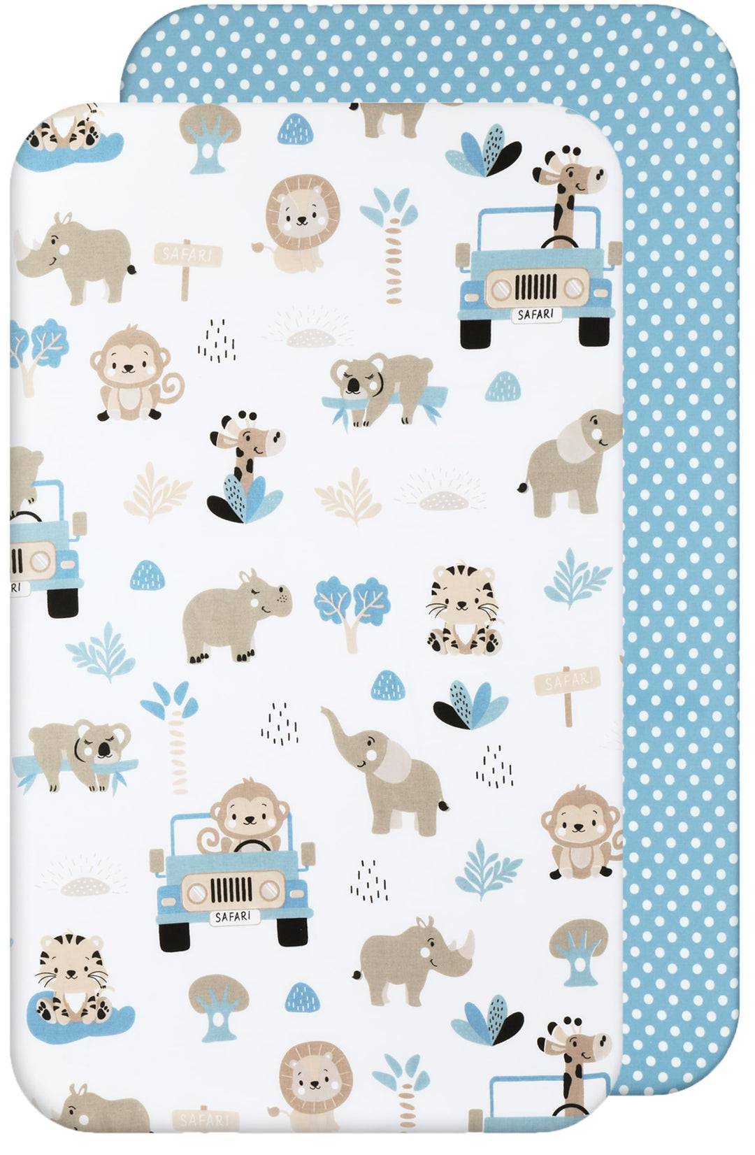 Lovely Hippo 2X Spannbettlaken 50x83 100% Baumwolle - Kompatible Spannbettlaken 50x83 cm - Set 2X (S