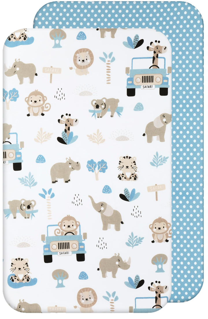 Lovely Hippo 2X Spannbettlaken 50x83 100% Baumwolle - Kompatible Spannbettlaken 50x83 cm - Set 2X (S