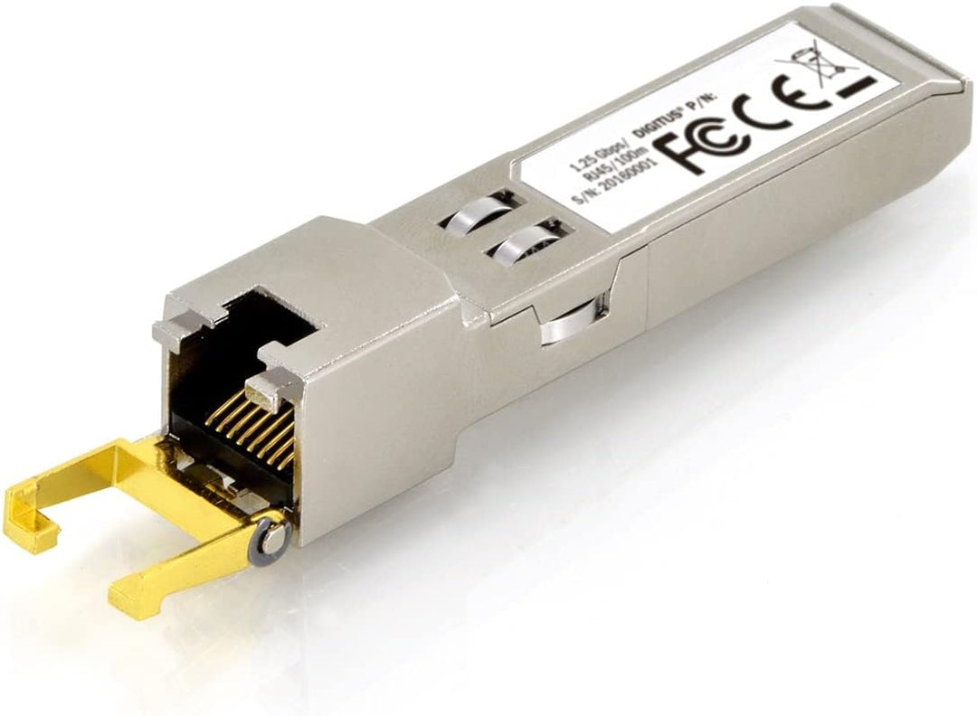 DIGITUS Gigabit SFP+ Modul für Cat 6A Kupfer Patchkabel, Mini GBIC, RJ45 Buchse, 10GBaseT, 100 Meter