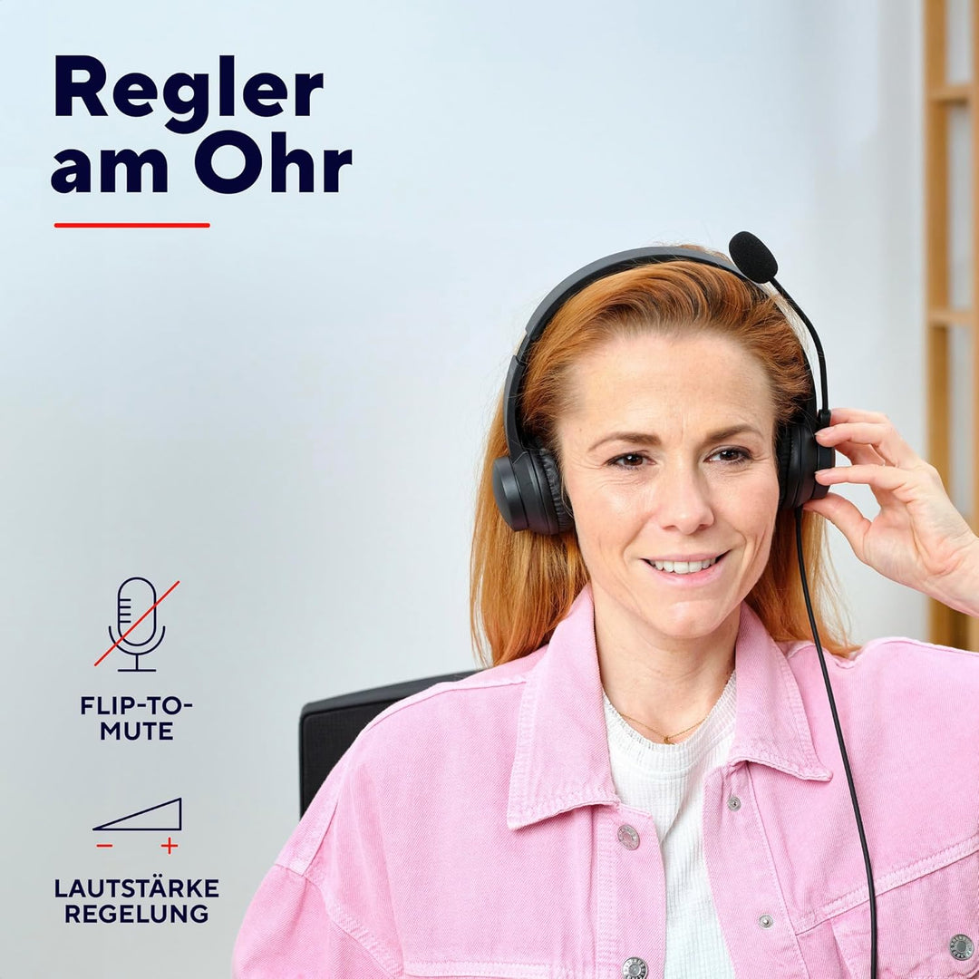 Trust Roha II USB Headset mit Mikrofon On-Ear Leichtes Design, Verstellbarer Kopfbügel, Kopfhörer mi