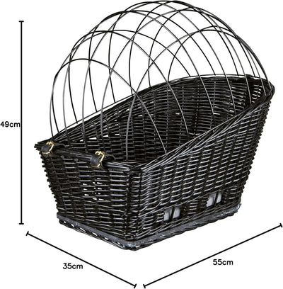 Trixie 13117 Fahrradkorb für Gepäckträger, bis zu 8 kg, Masse: 35 x 49 x 55 cm schwarz 1 Stück (1er