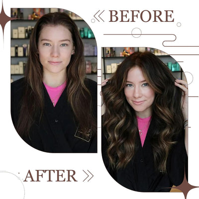 Hetto Echthaar Clip in Extensions Ombre Braun Extensions Clip in Echthaar Remy Clip in Haarverlanger