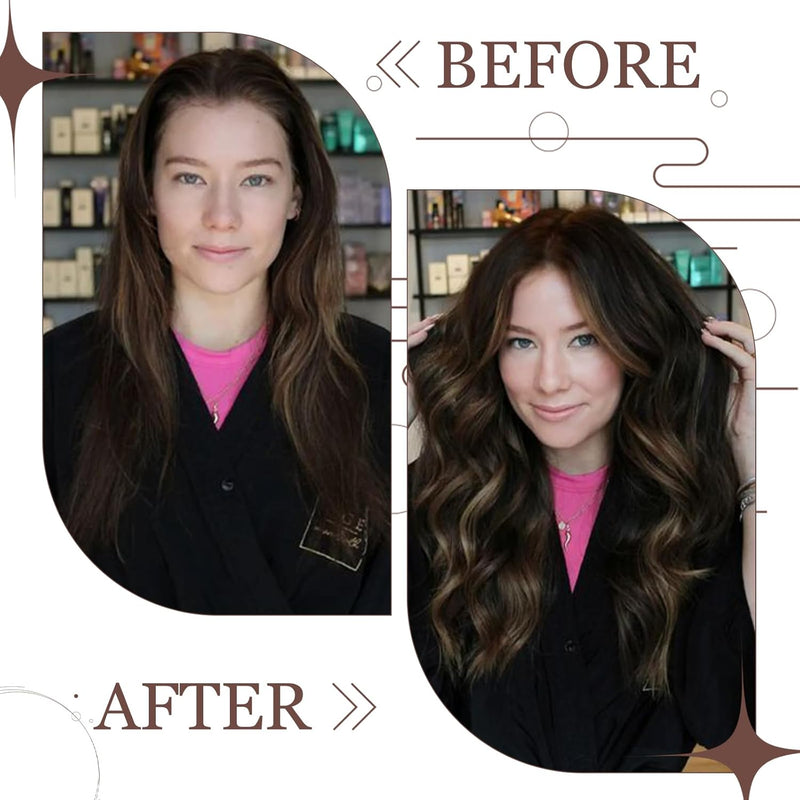 Hetto Echthaar Clip in Extensions Ombre Braun Extensions Clip in Echthaar Remy Clip in Haarverlanger