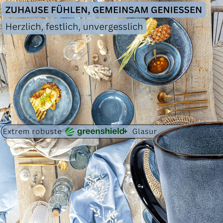 SÄNGER | Kaffeetassen Set Darwin 4 tlg, Kaffeebecher Set 4 Personen, Steingut Tasse Handmade, Kaffee