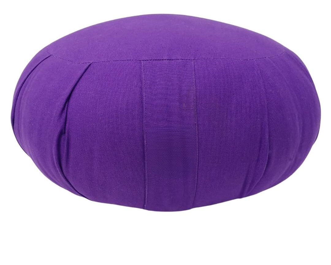 Meditationskissen Zafu Bio-Baumwolle Kapok 40 x 18 cm, Violett