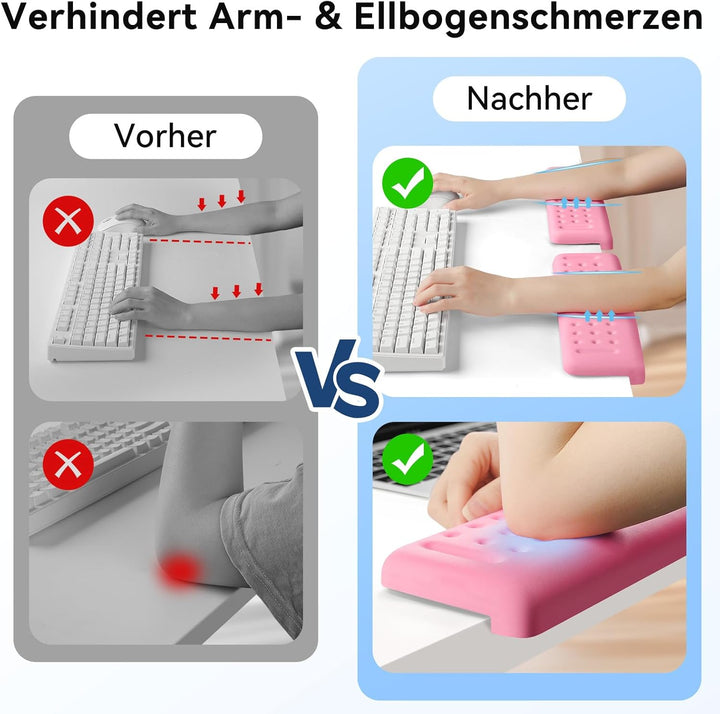 Sushret L-förmige Armauflage für Schreibtischkante, 2er Set Memory-Schaum Handgelenkauflage & Ellbog