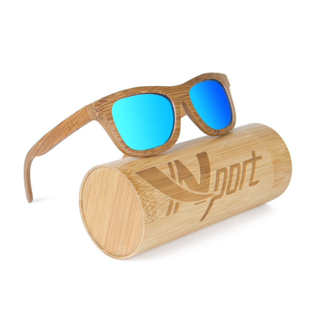 Ynport Bambus-Sonnenbrille für Herren/Damen, klassisches Design, mit Holz beschichtet, Vintage-Stil,