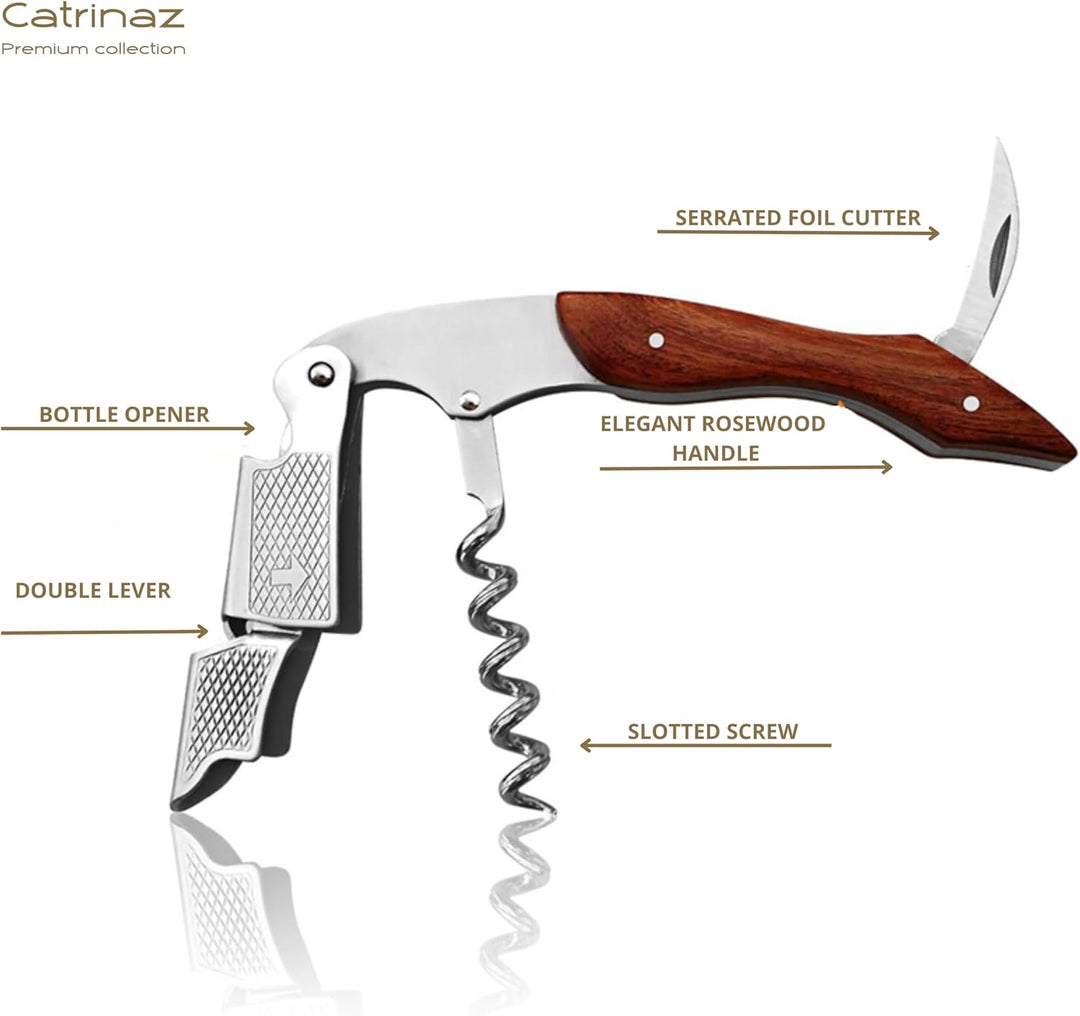 Premium Kellnermesser aus Palisander - Luxuriöser Weinöffner - Korkenzieher - Luxuriöser Geschenkbox