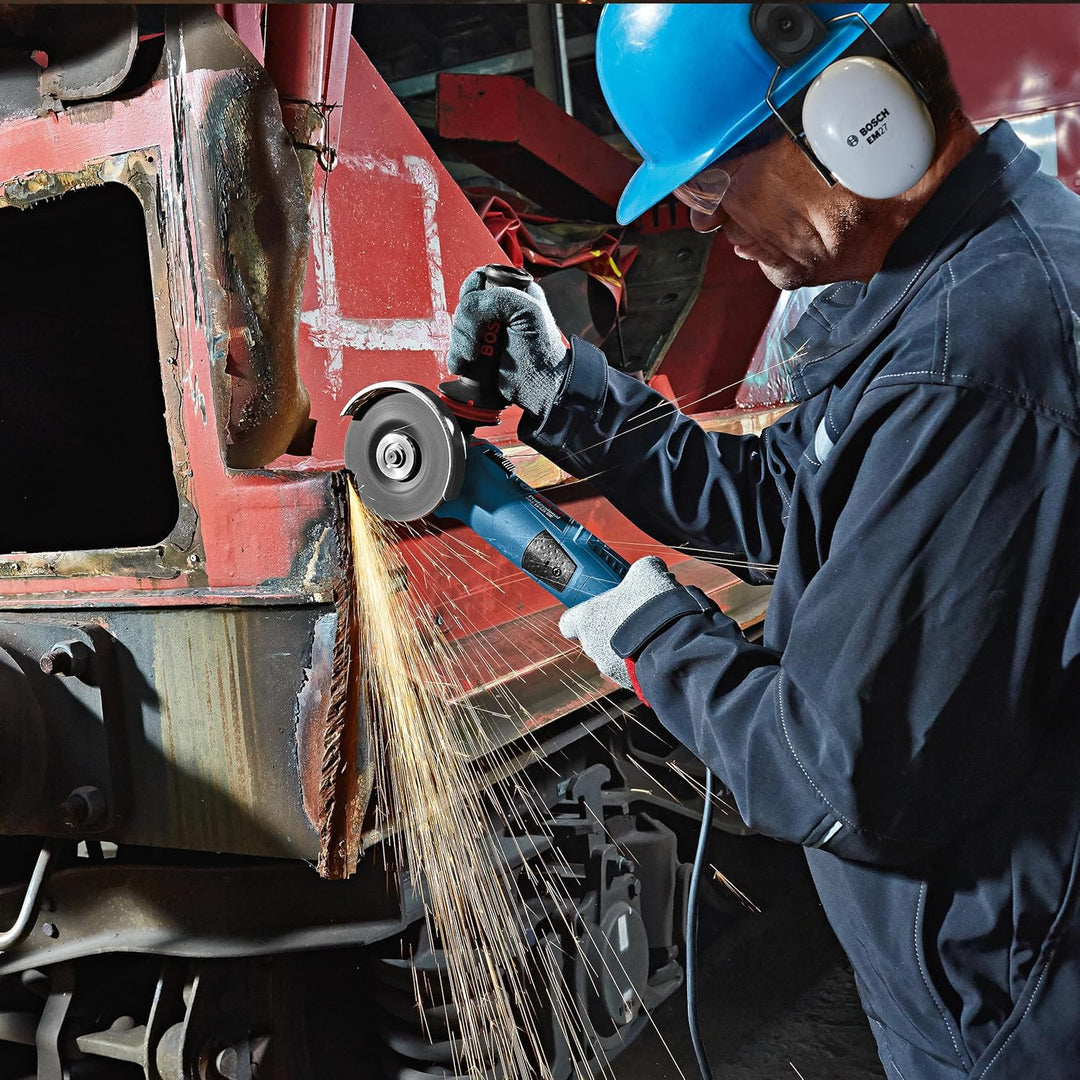 Bosch Professional 060179P002 Winkelschleifer (1.900 Watt, mit Drehzahl-Regelung, KickBack-Stop, im