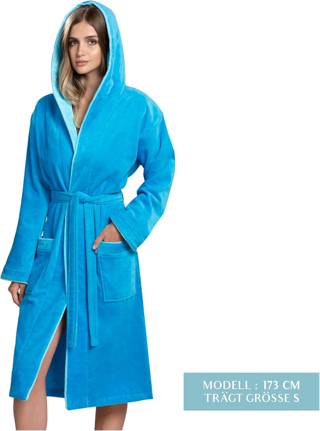 Twinzen Bademantel Damen Frottee - Baumwollsamt - Bademantel Damen Baumwolle Velours Bademantel Dame