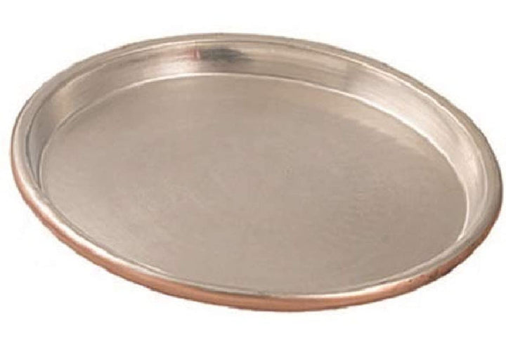 Vigor Blinky 94080-38 flache runde Pfanne aus verzinntem Kupfer, Randhöhe 3 cm, Durchmesser 38 cm
