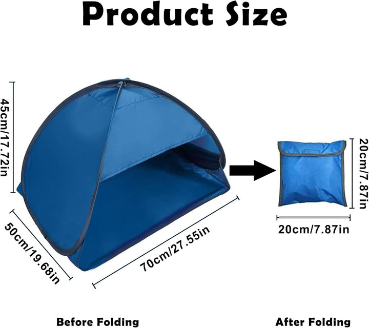 Blau Mini Kopfzelt, Grösse M Pop-Up-Strandzelt, Strandmuschel Pop Up Mini, Tragbare Kopfstütze Zelt,