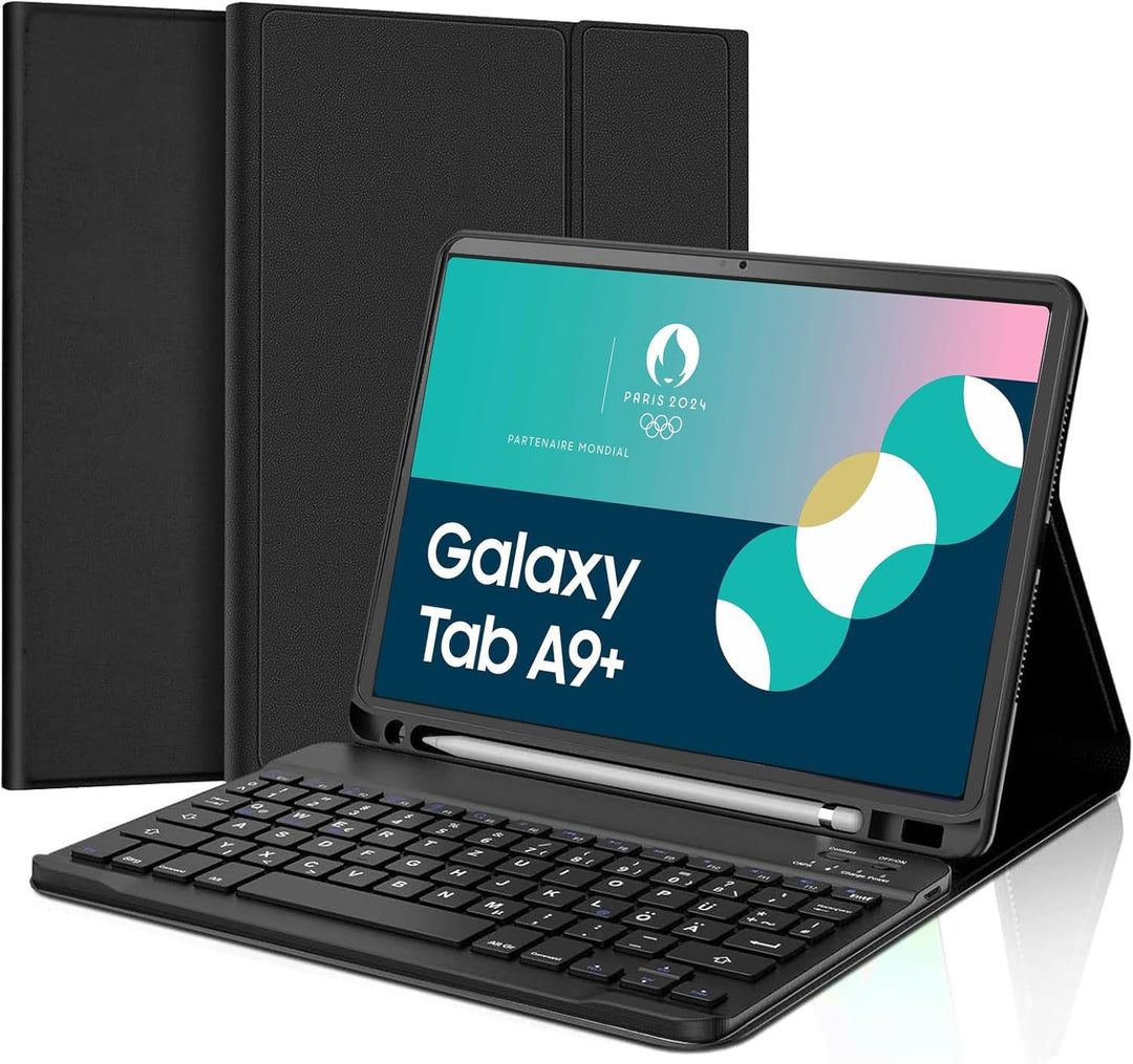 Für Samsung Tablet A9 Plus Tastatur -Für Galaxy Tab A9 Plus Hülle mit Tastatur, (Deutsches) Tastatur