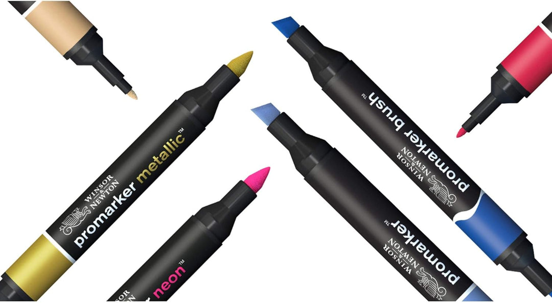 Winsor & Newton 0290138 ProMarker, Professioneller Layoutmarker - 2 Spitzen, fein und breit für Zeic