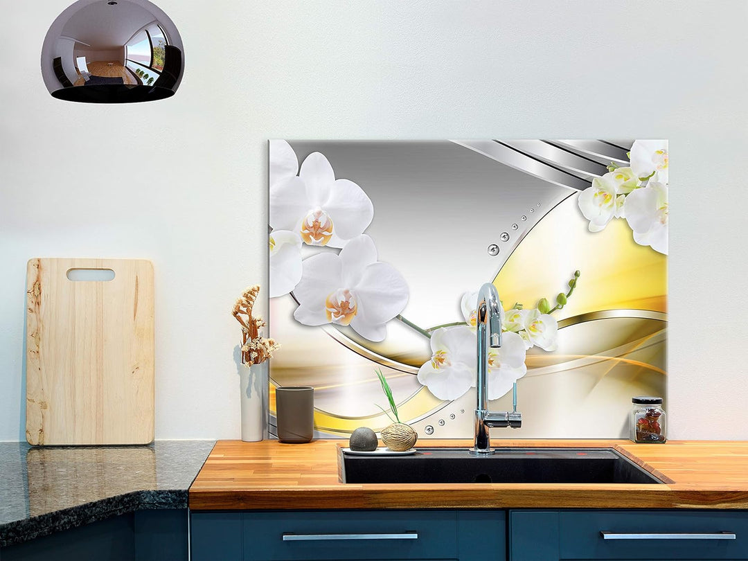 murando Spritzschutz Glas für Küche 80x60 cm Küchenrückwand Küchenspritzschutz Fliesenschutz Glasbil