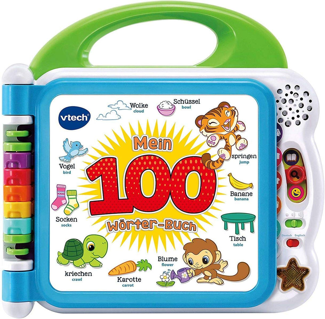 VTech Baby Mein 100-Wörter-Buch – Interaktives Bilderbuch zum Lernen erster Wörter mit 12 bilinguale
