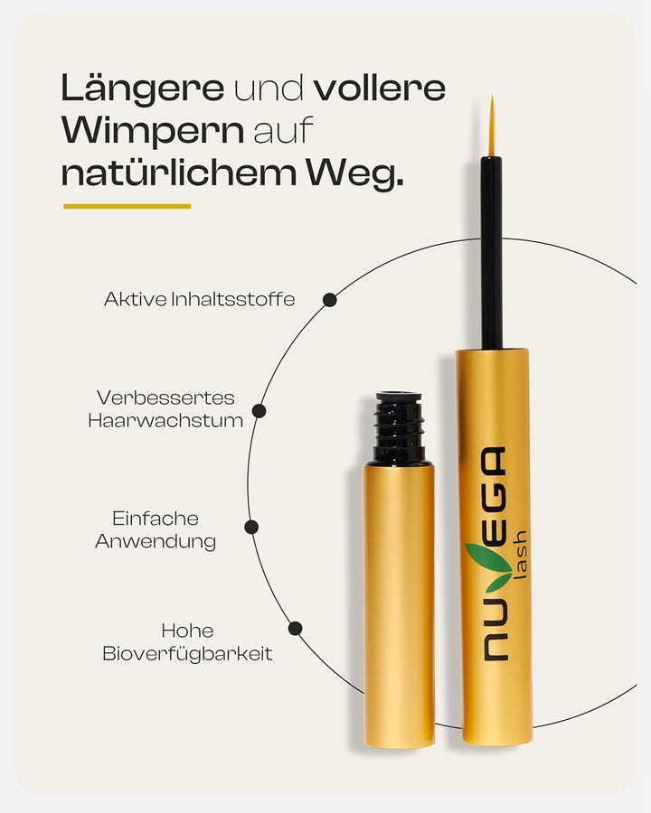 Nuvega Lash – Veganes Wimpernserum & Augenbrauenserum für lange Wimpern in nur 4-6 Wochen I Lash Ser
