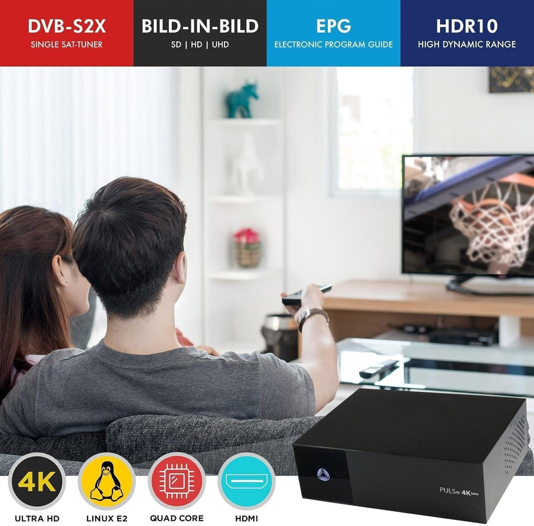 ab Pulse AB Pulse 4K Mini-UHD-Satellitenempfänger DVB-S2X-Tuner, Linux E2, Ultra HD 2160p, H.265, HD