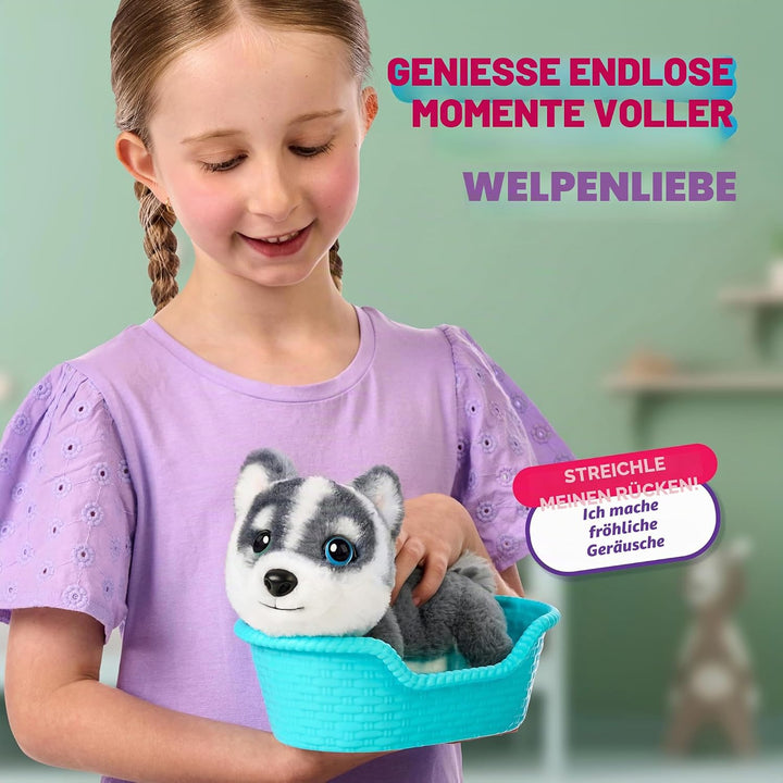 Little Live Pets My Really Real Puppy Minis – Aurora der Husky, interaktiver Puppy mit 20+ Geräusche