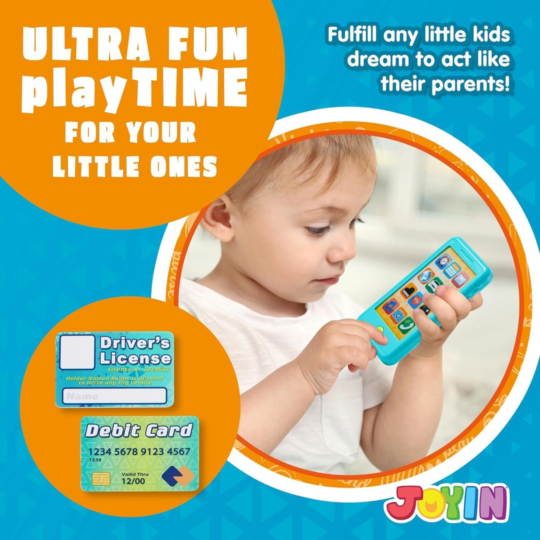 JOYIN Kleinkind Spielen Telefon, blau Spielzeug Telefon Set, Keyfob Schlüssel Spielzeug und Kreditka