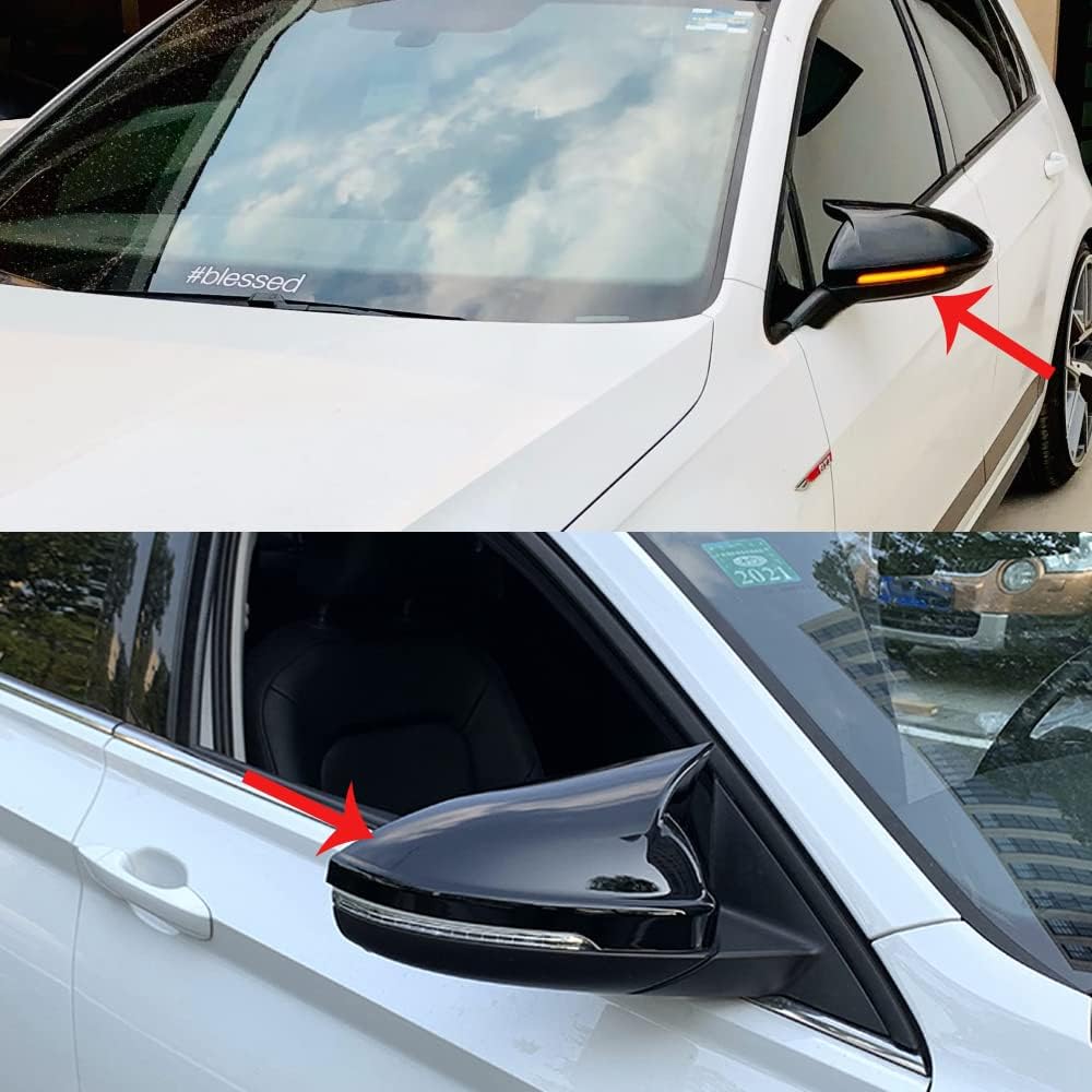 1 Paar Spiegelkappen Links Rechts Seitenspiegel Abdeckkappen für Golf MK7 7.5 GTI 7 Golf 7 R